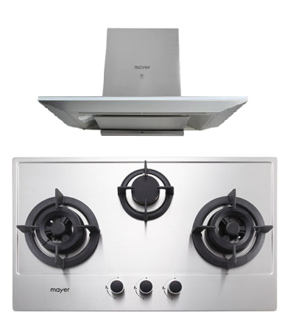 Mayer MMGH773/SS773 Built-In Gas Hob 3 Burners + MMCH905 90cm Chimney Hood
