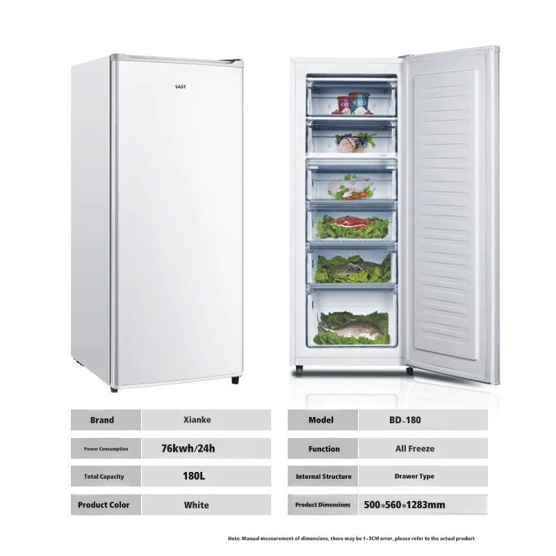 SAST Small Vertical Freezer Compact Household Drawer Style Cold Storage Unit
