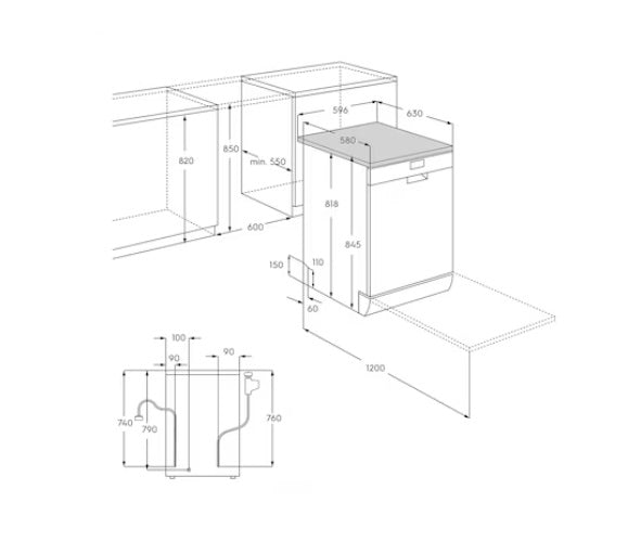 Electrolux ESA47220SW 60cm UltimateCare 300 Freestanding Dishwasher With 13 Pace Settings