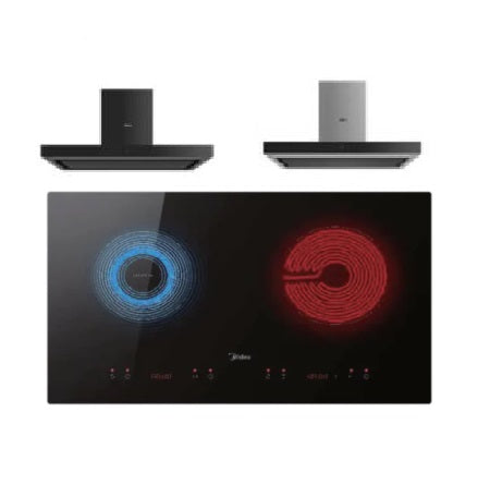 Midea MBI-90M79BK / MBI-90M79SK Chimney Hood + MBI-IHT261 Ceramic Built-in Induction Hob