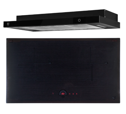 EF HB BI 2721 A Induction Hob 70CM + EFCH 9234T BK Cooker Hood 90CM