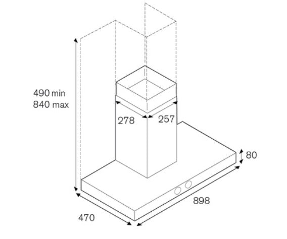 Bertazzoni KG90KLAG1XA 90cm Wall-Mount Hood