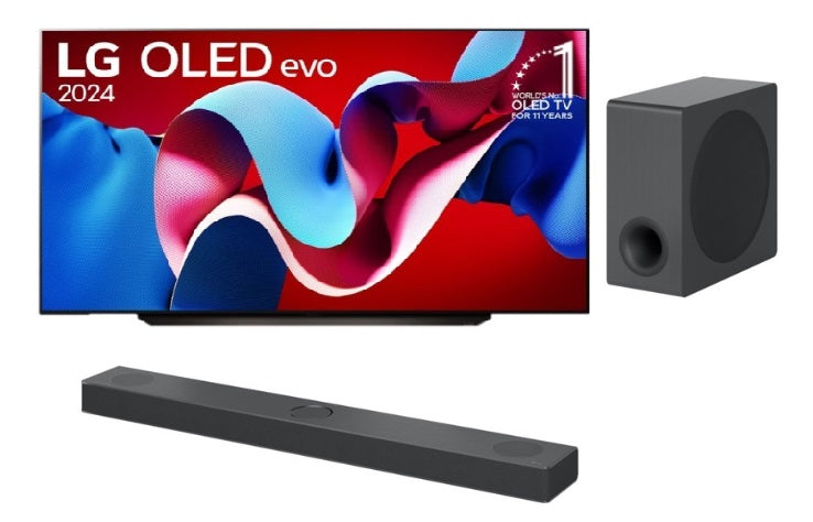 LG OLED65C4PSA OLED 65" evo C4 4K Smart TV + LG S80QY 3.1.3ch Dolby Atmos Sound Bar
