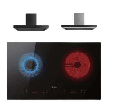 Midea MBI-90M79BK-SG / MBI-90M79SK-SG Chimney Hood+Midea MBI-IHT261-SG Ceramic Built-in Induction Hob