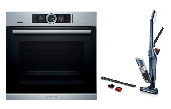 Bosch HBG6764B6B Built in Oven (71L) + Bosch BBH3K2800 Handstick Vacuum