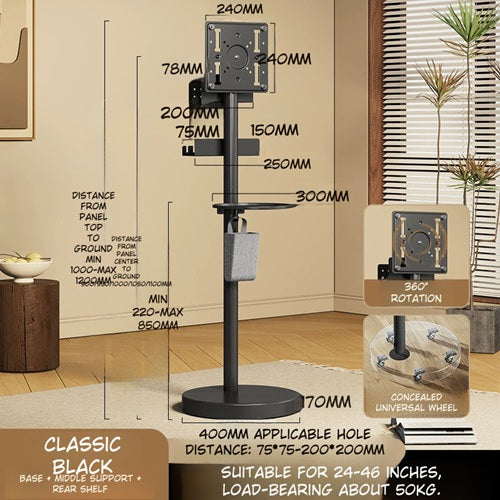 Elipu Rotating TV Stand with LCD Cart – Adjustable 24‑46"