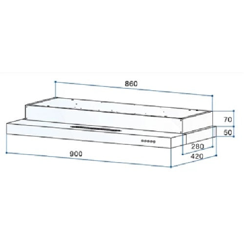 RinnaI RH-S309-GBR-T Cooker Hood + RB-72G Gas Hob