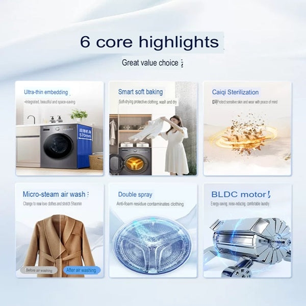 Haier 10kg EG100HMATE28S Ultra-Thin Fully Automatic Front Load Drum Washing cum Dryer Machine