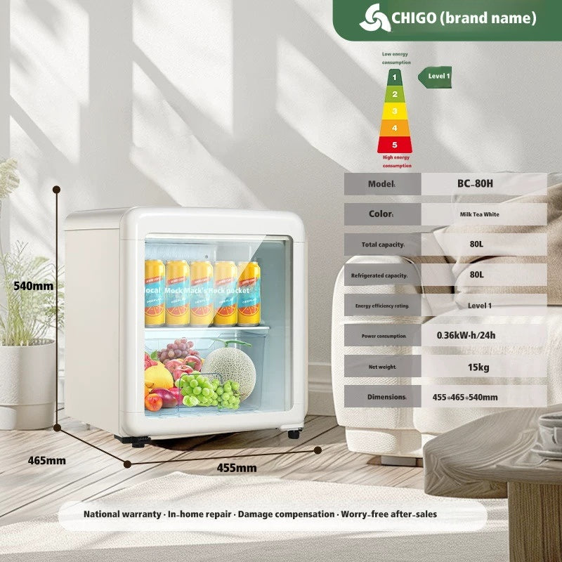 Chigo Ice Bar Compact Beverage Chiller with Transparent Glass Door - Lion City Company
