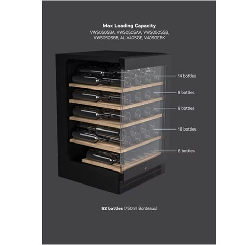 Vintec VWS050SBAX Wine Cellar-Noir