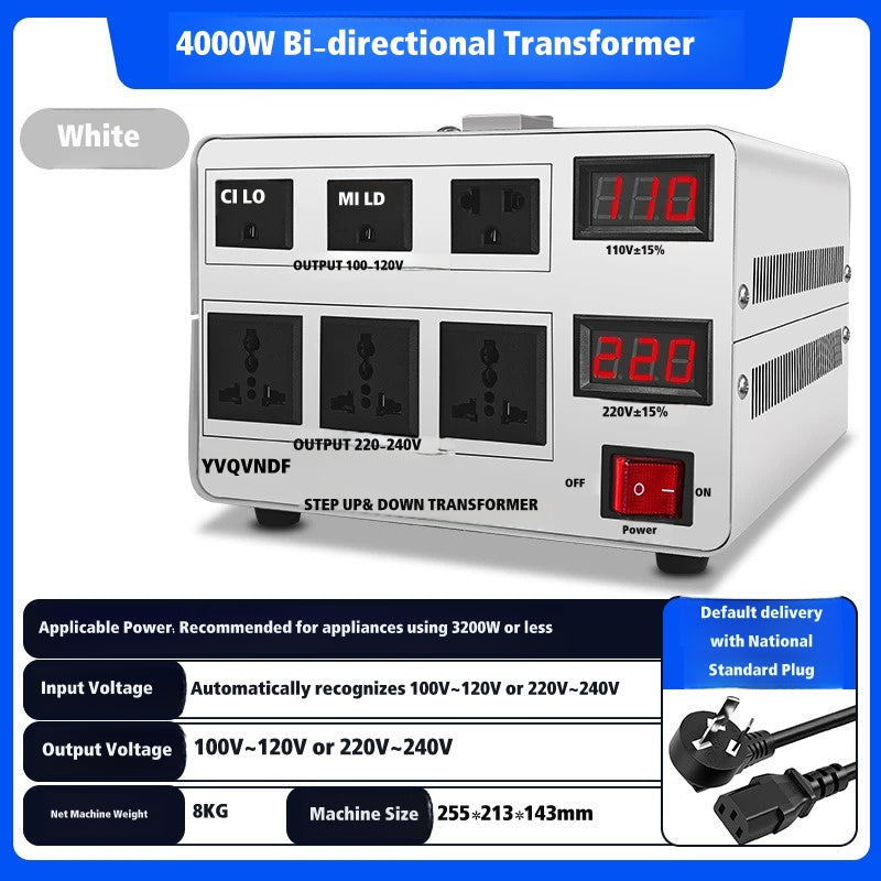 Jiajia Shun Bidirectional Automatic Voltage Transformer 220V/110V Converter