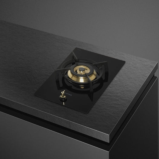 SMEG PC31GNO Built-In Gas Hob Black Glass 30cm 1 Burner
