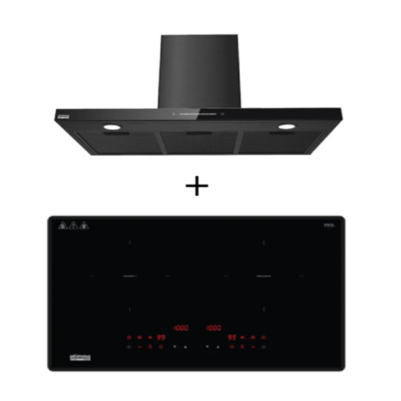 Europace ECH9128A 90cm Premium T-Chimney Hood Full + EIH8732E 8 Series 73cm Induction Hob with Magnetic Knob
