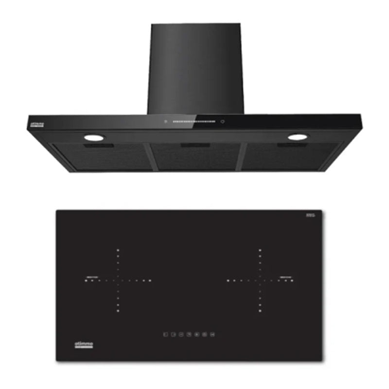 Europace ECH9128A 90cm Premium T-Chimney Hood Full + EIH5220V 75CM Built-in-Induction Hob