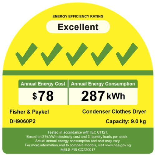 Fisher & Paykel DH9060P2 Heat Pump Condenser Dryer - 9kg