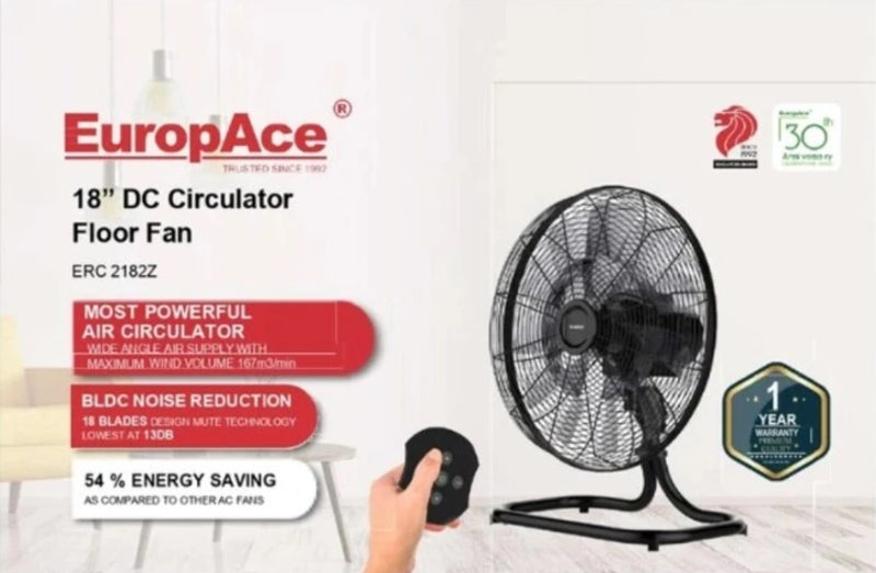 Europace ERC2182Z 18' DC Circulator Floor Fan