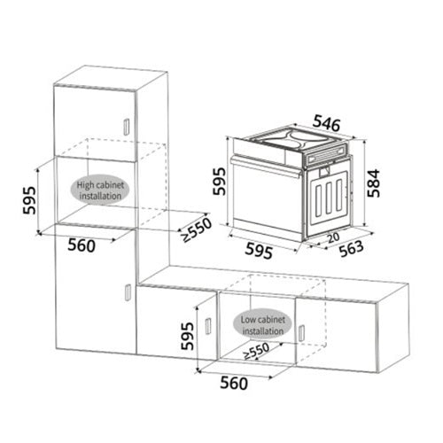 Tecno TBO650STM 70L Built-in Combi Steam Oven