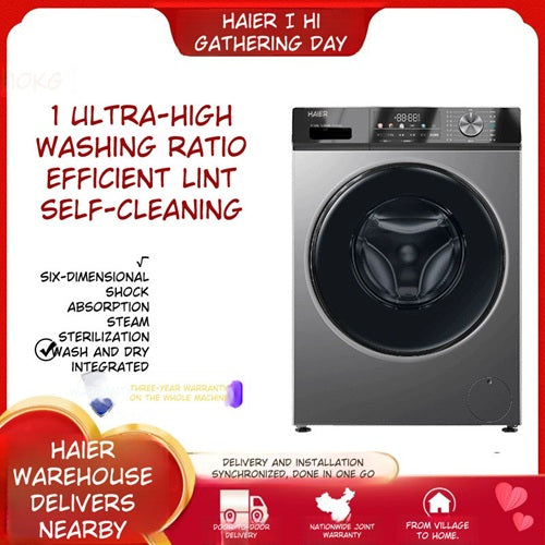 Haier EG100HMAX29S 10kg 2 in 1 Ultra-Thin Front-Load Washer Dryer Energy-Efficient
