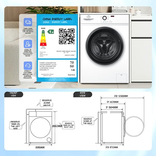 Haier XQG100-L515W Leader 10kg Fully Automatic Drum Washing Machine