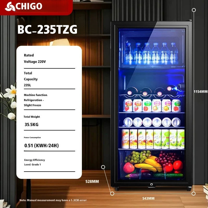 Chigo Ice Bar Compact Beverage Chiller with Transparent Glass Door - Lion City Company