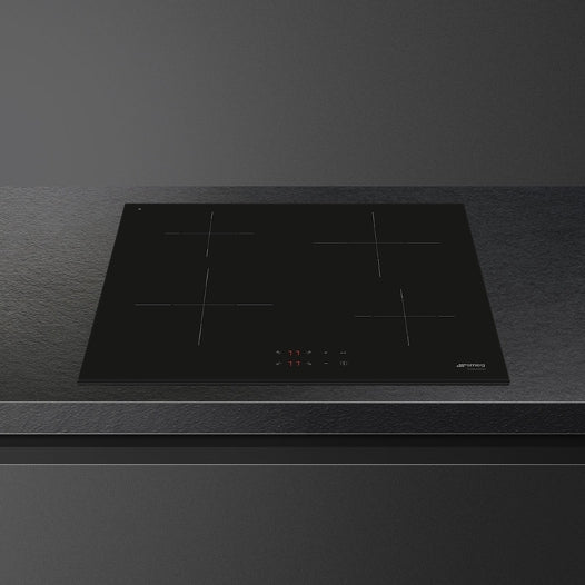 SMEG 60cm Induction Hob 4 Zones Black Glass