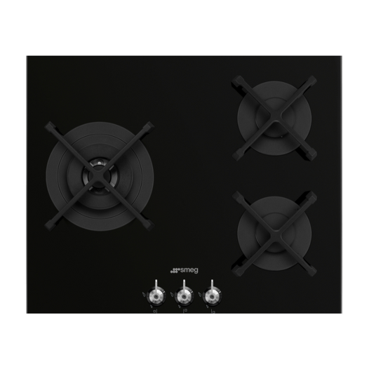 SMEG PV363LN 60cm Gas Hob with 3 Burners Black