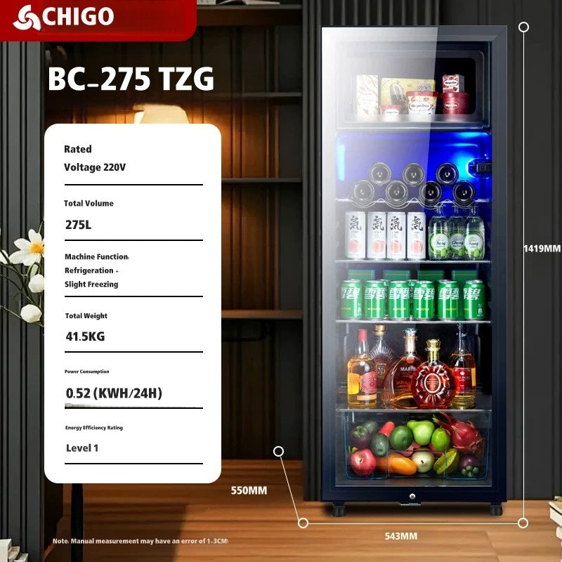 Chigo Ice Bar Compact Beverage Chiller with Transparent Glass Door - Lion City Company