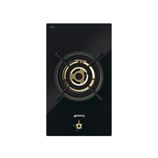 SMEG PC31GNO Built-In Gas Hob Black Glass 30cm 1 Burner