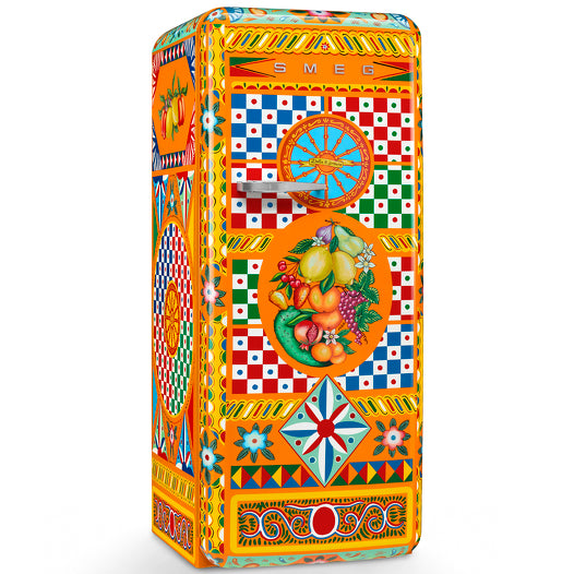 FAB28RDGC5 Retro Freestanding Fridge D&G Carretto Siciliano
