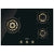 SMEG PC73GNO Built-In Gas Hob 70cm Black Glass 3 Burners