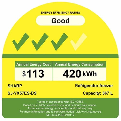 Sharp SJ-VX57ES-DS 567L Multi Door Refrigerator