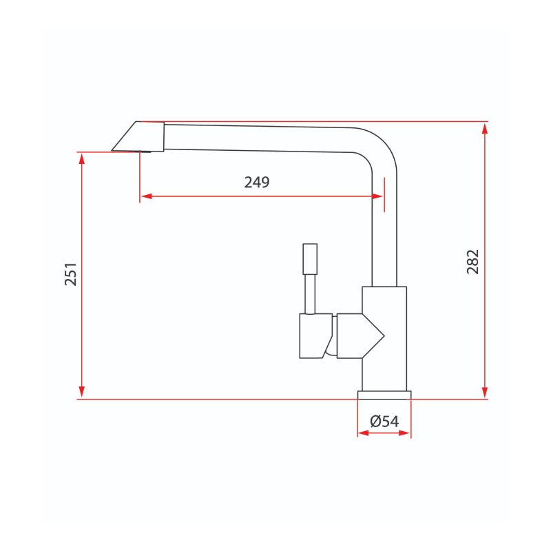 Rubine Sink Mixer INOX 7047 Hot and Cold