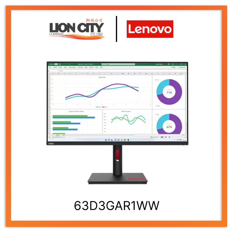 Lenovo ThinkVision T32h-30 31.5" Monitor 63D3GAR1WW