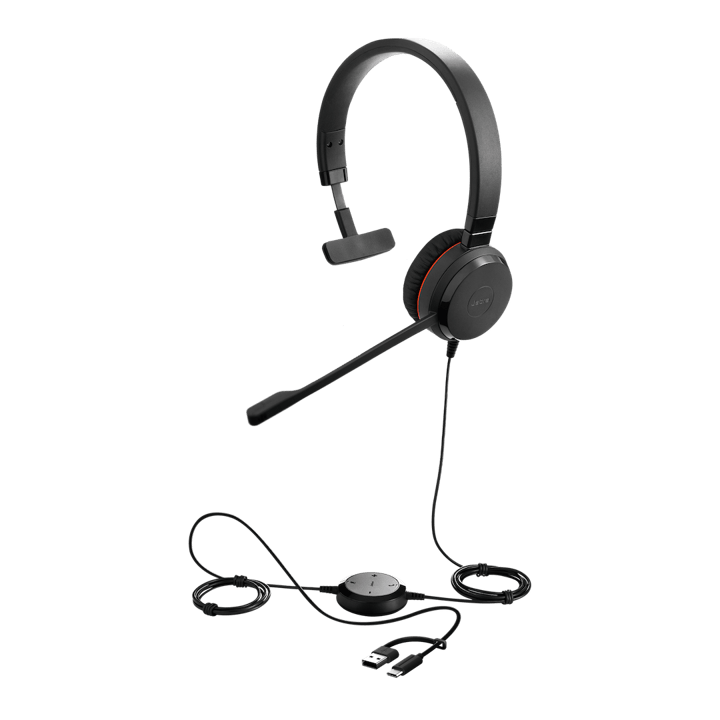 Jabra Evolve 30 II MS Mono Headset With USB-C/A Adapter 5393-823-369