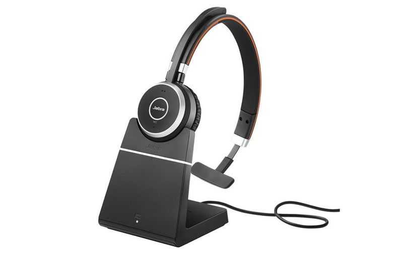 Jabra Evolve 65 SE MS Mono Wireless Bluetooth Headset Charging Stand
