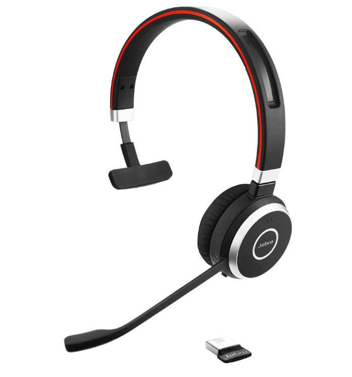 Jabra Evolve 65 SE MS Mono Wireless Bluetooth Headset Charging Stand