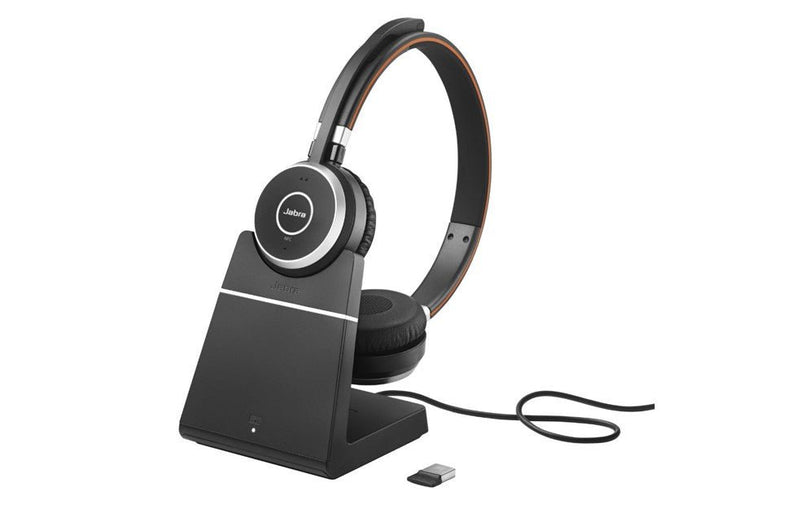 Jabra Evolve 65 SE MS Stereo Wireless Bluetooth Headset with Charging Stand USB-A