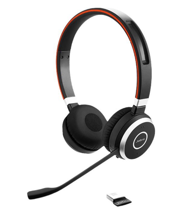 Jabra Evolve 65 SE UC Stereo Wireless Bluetooth Headset Charging Stand USB-A