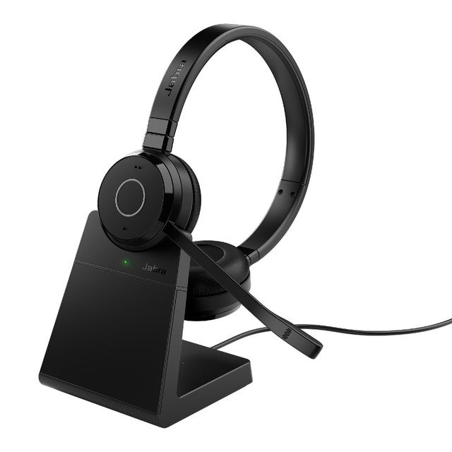 Jabra Evolve 65 TE MS Stereo Wireless Bluetooth Headset with Charging Stand