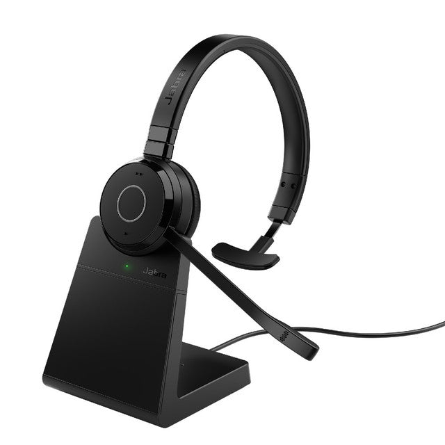 Jabra Evolve 65 TE UC Mono Wireless Bluetooth Headset with Charging Stand USB-A