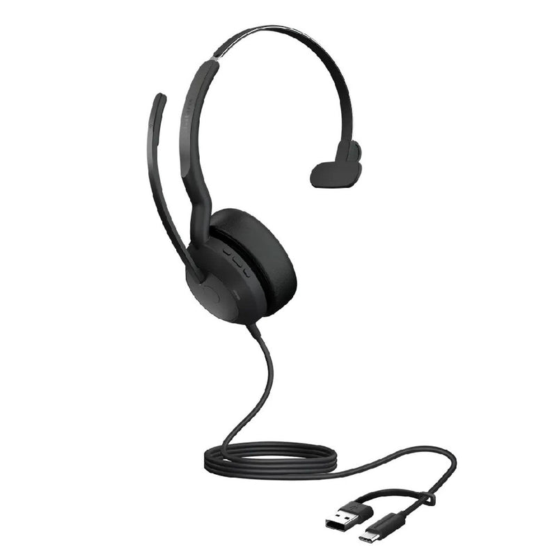 Jabra Evolve2 50 MS Mono Headset + USB-C/A Adapter 25089-899-799