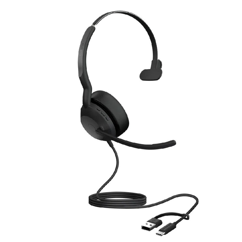 Jabra Evolve2 50 MS Mono Headset + USB-C/A Adapter 25089-899-799