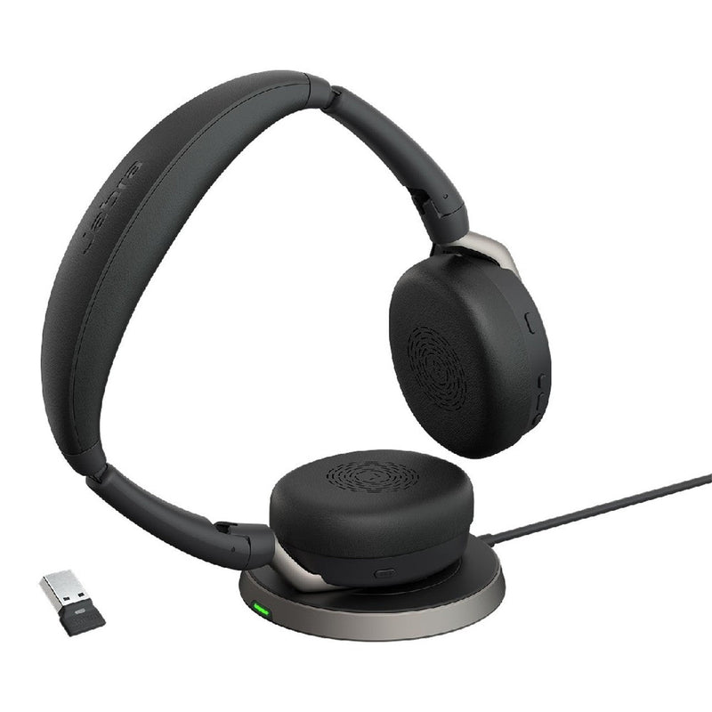 Jabra Evolve2 65 Flex UC Stereo Wireless Bluetooth Headset with Stand USB-A