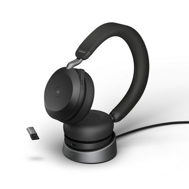 Jabra Evolve2 75 UC Stereo Wireless Bluetooth Headset with Charging Stand USB-A
