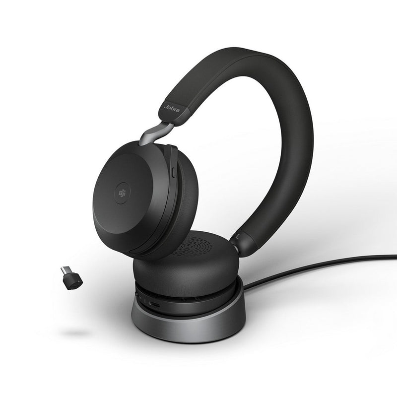 Jabra Evolve2 75 MS Stereo Wireless Bluetooth Headset with Stand