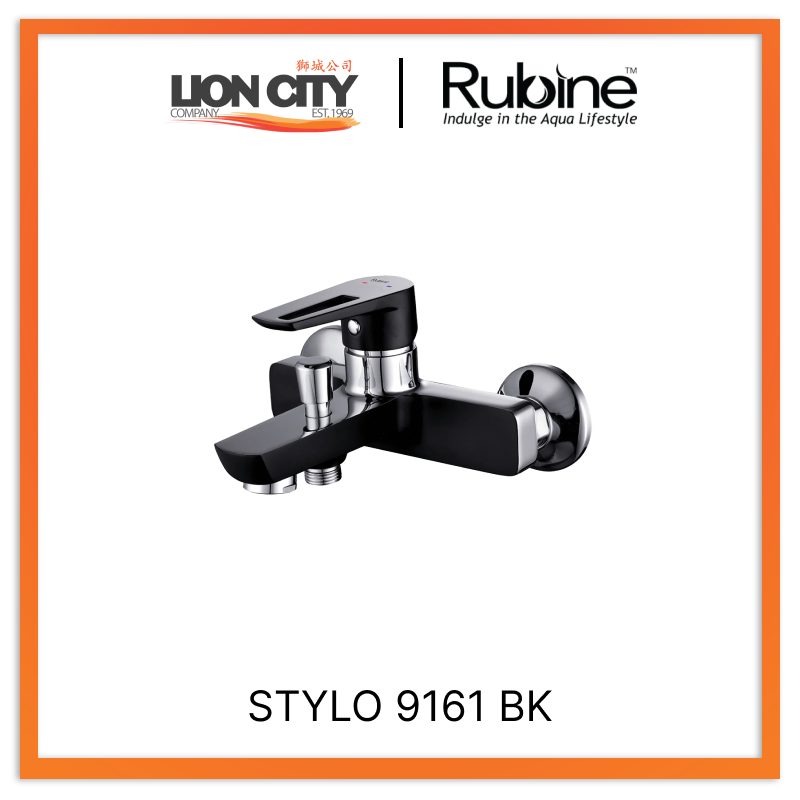 Rubine Bath Mixer Matt Black Stylo 9161 BK Hot and Cold