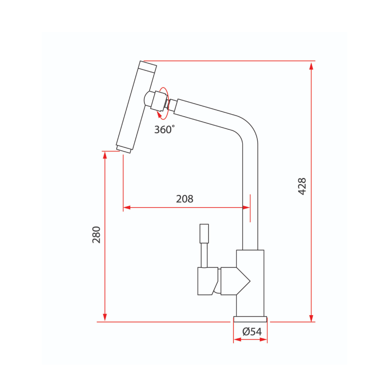 Rubine Sink Mixer INOX 7046 Hot and Cold