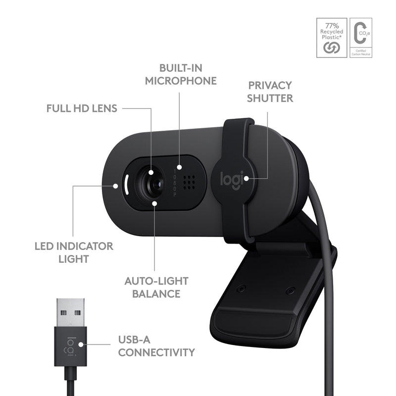 Logitech BRIO 100 Full HD Webcam Graphite