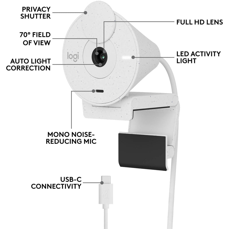 Logitech BRIO 300 Full HD USB-C Webcam Off-White