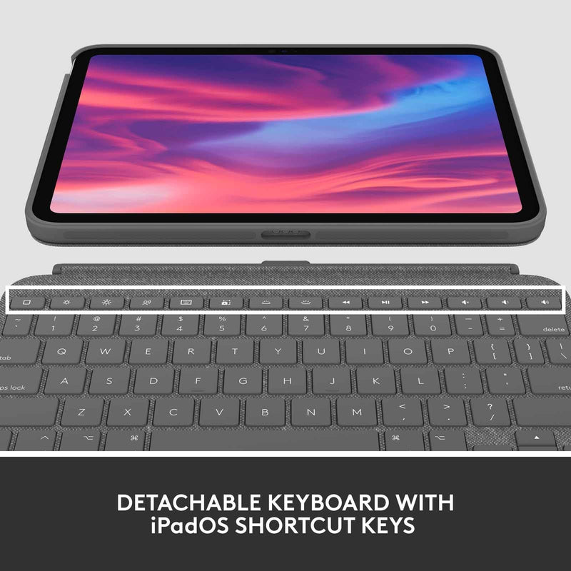 Logitech Combo Touch Keyboard Case for iPad 10th Gen Oxford Grey